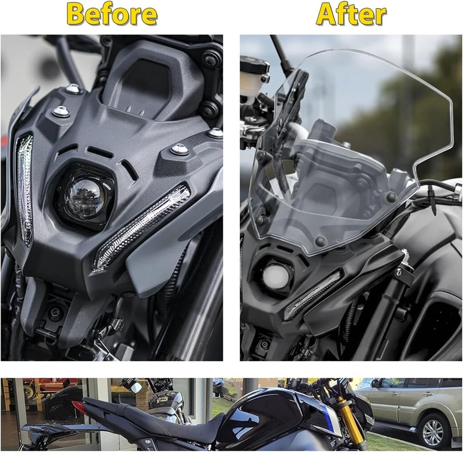 オートバイ 風よけ MT-09 SP 2021 2022 2023 フロントガラスフロントガラスオートバイウインドディフレクターシー