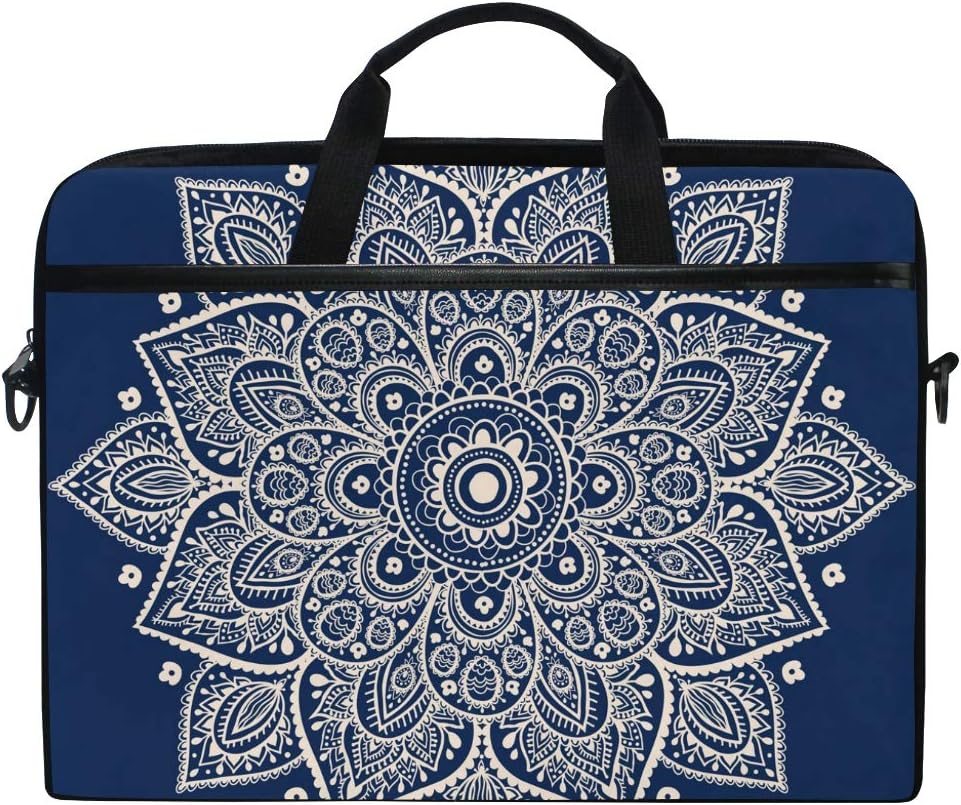 EZIOLY Hippie Henna Mandala Laptop Shoulder Messenger Bag Case Sleeve for 13 Inch to 14 inch Laptop