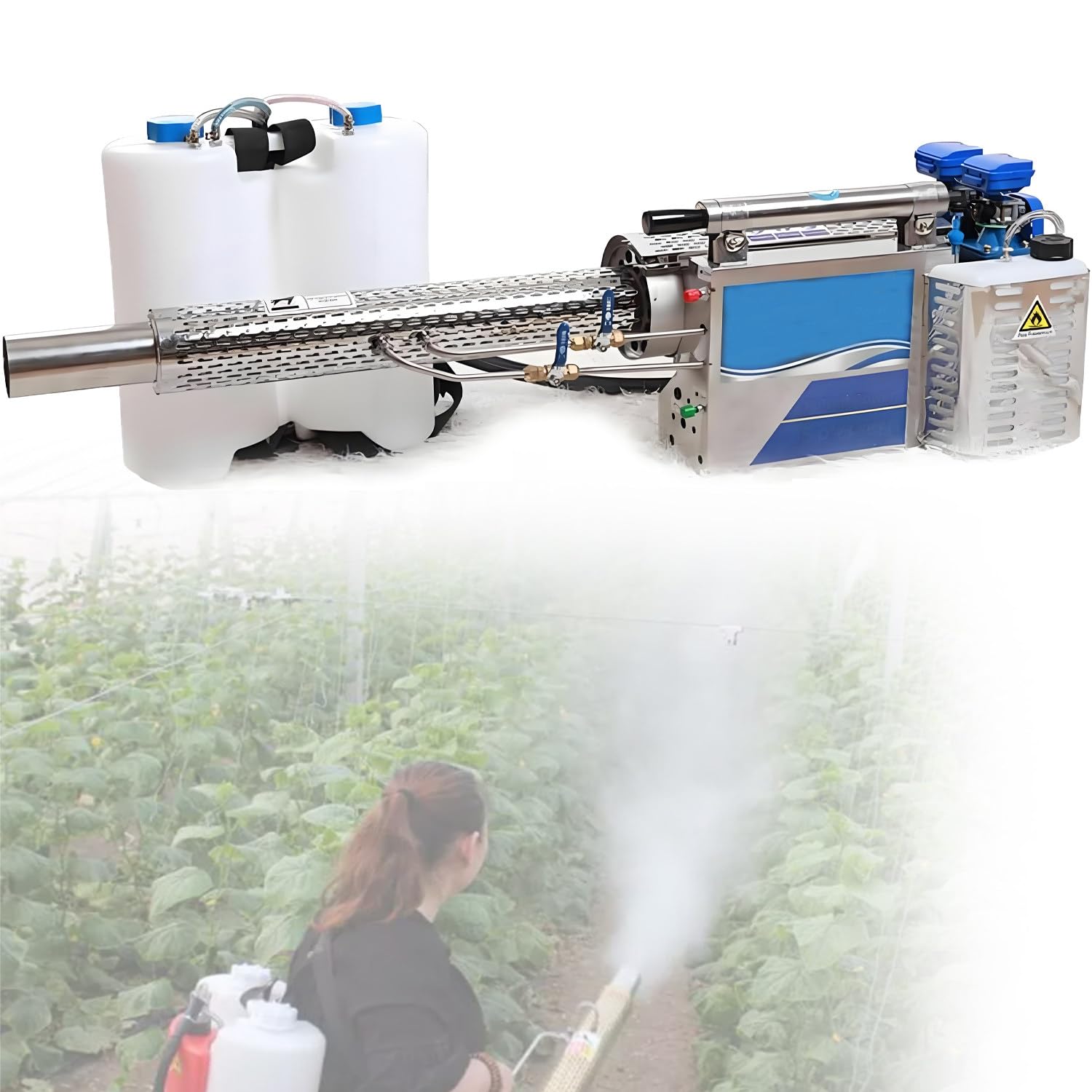 Nébuliseur Thermique portatif de 15 L pour Jardins et Terres agricoles, brumisateur Thermique Portable de 15 L, pulvérisation à 360° dans Toutes Les Directions 100