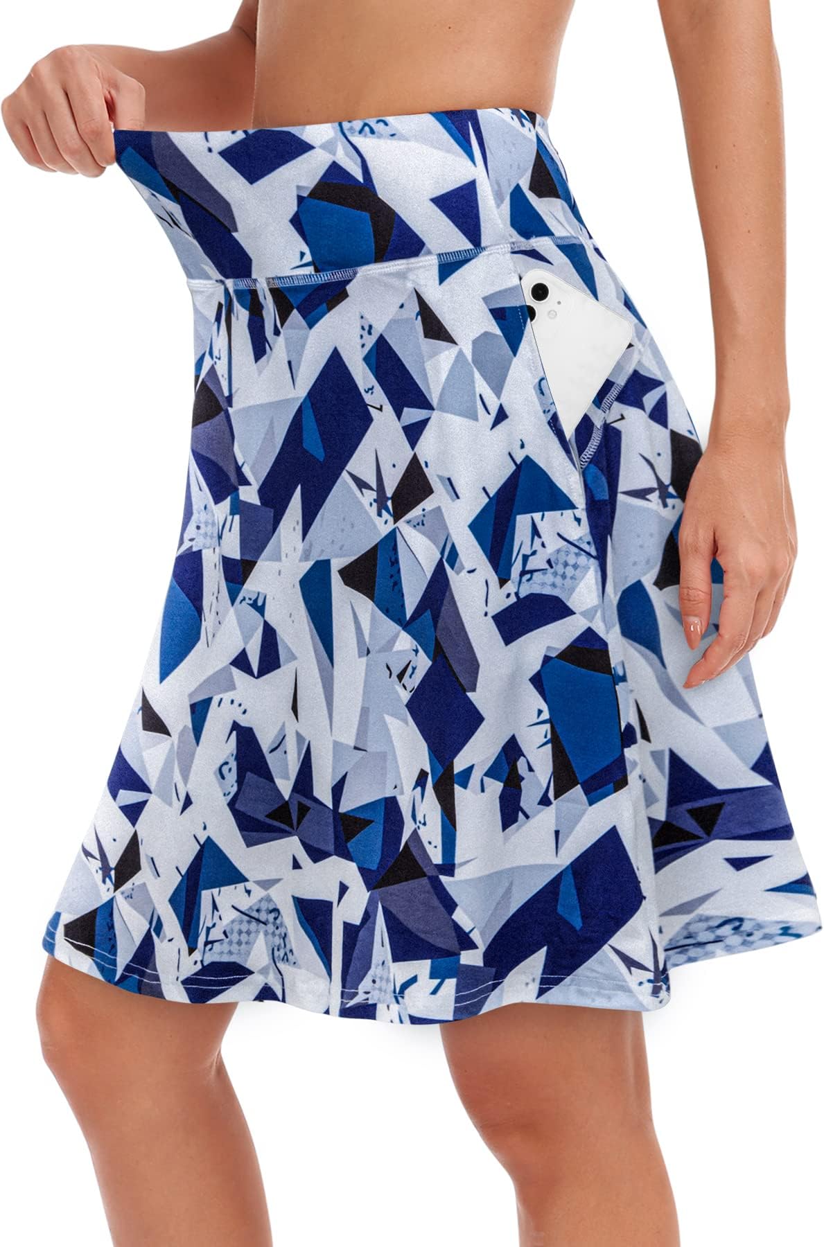 KORALHY20" Knee Length Skorts Skirts for Women, High Waisted Tennis Athletic Skirt with Zipper Pocket