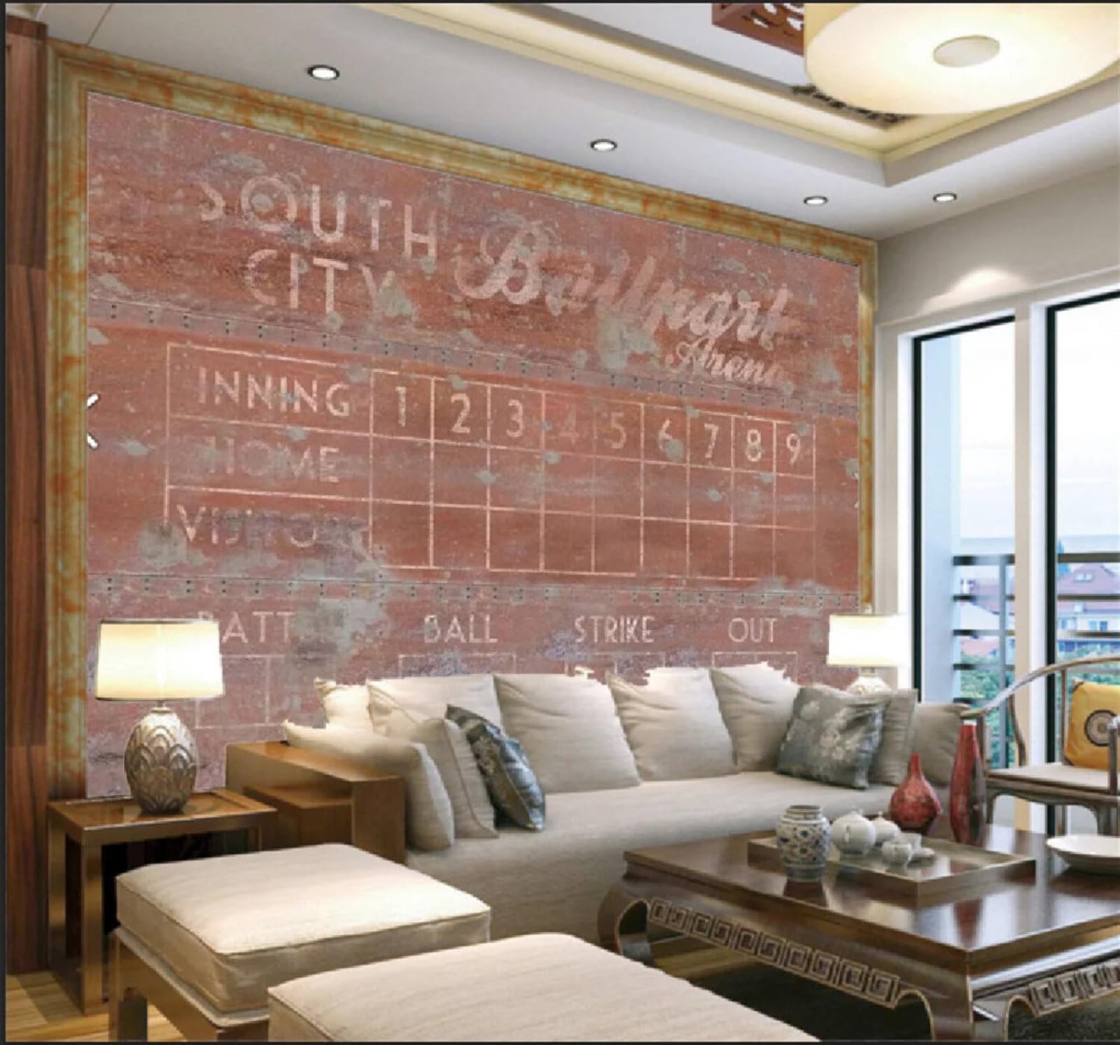 Tzxztt 300Cm×210Cm(B×H) Retro Nostalgic Unique Concrete Wall Brick Wall Modern 3D Wallpaper Premium Textured Silk Neutral Tones Material Ideal For Living Room Bedroom-300Cm×210Cm