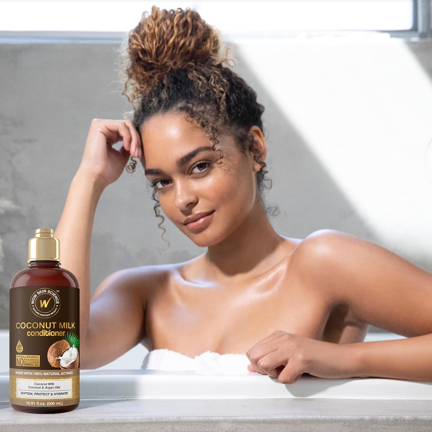 WOW Skin Science Coconut Milk Hair Conditioner for Dry Hair - Deep Conditioner for Dry Damaged Hair Sulfate Free Conditioner - Curly Hair Conditioner - Conditioner for Men & Women Coconut 16.9 Fl Oz (Pack of 1)