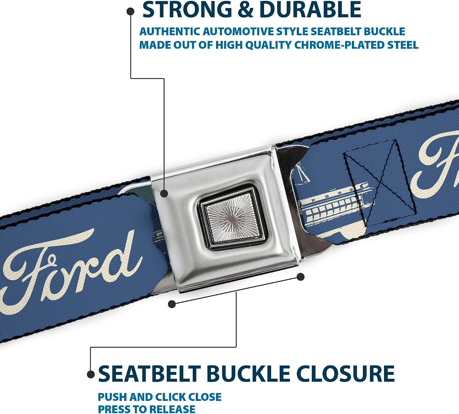 Ford Belt, Seatbelt Buckle, Ford Script and Vintage Truck