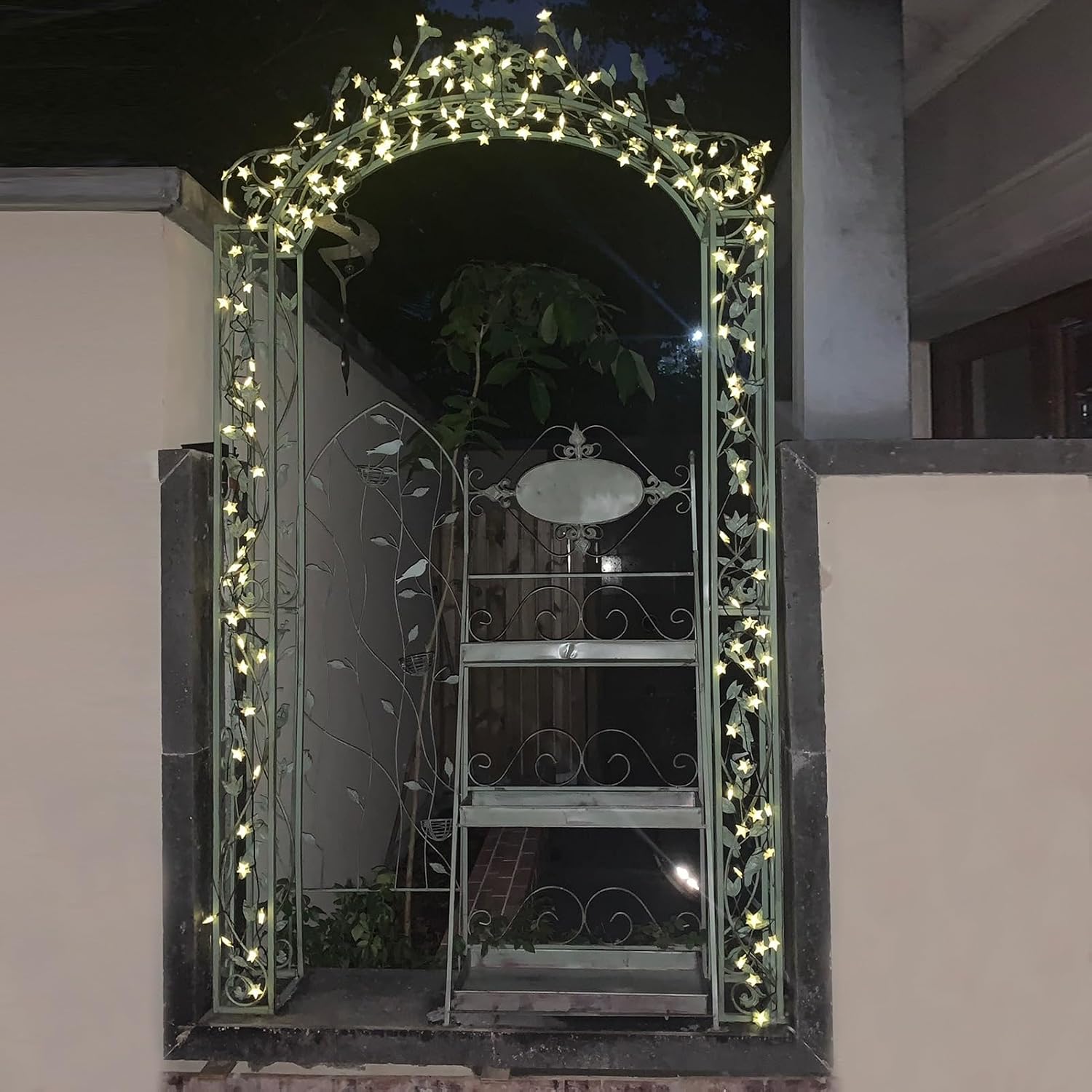 Vintage Green Garden Arbor, Iron Art The Little Bird Garden Arch, Metal Rose Arch, Climbing Plants Vines Flower Shelf, for BackyardLawn, Outdoor, Backyard, Flowers, Arch Arbor (Size : 120x200x25)