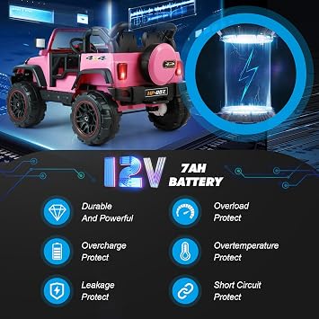 2-Seater Ride On Truck and Car Cover, 12V7AH Battery Powered Toys Car
