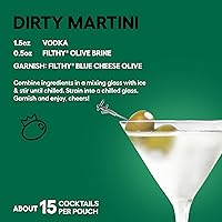 Vista 5 de Filthy Olive Brine, Mezclador de Cócteles Premium, Filtrado para Martinis Sucios, Jugo de Oliva para Cócteles Hecho de Aceitunas Curadas