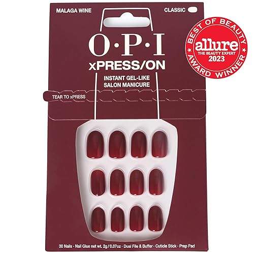 Miniatura 2 de OPI xPRESSON - Uñas a presión, hasta 14 días de uso, manicura de salón tipo gel, veganas, embalaje sostenible, con pegamento para uñas, uñas rojas