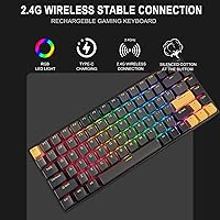 Vista 2 de ONE METER 75 Wireless Mechanical Keyboard Hot Swappable Mechanical Gaming Keyboard with Gateron G-Pro Switch and PBT Keycaps RGB LED Backlit