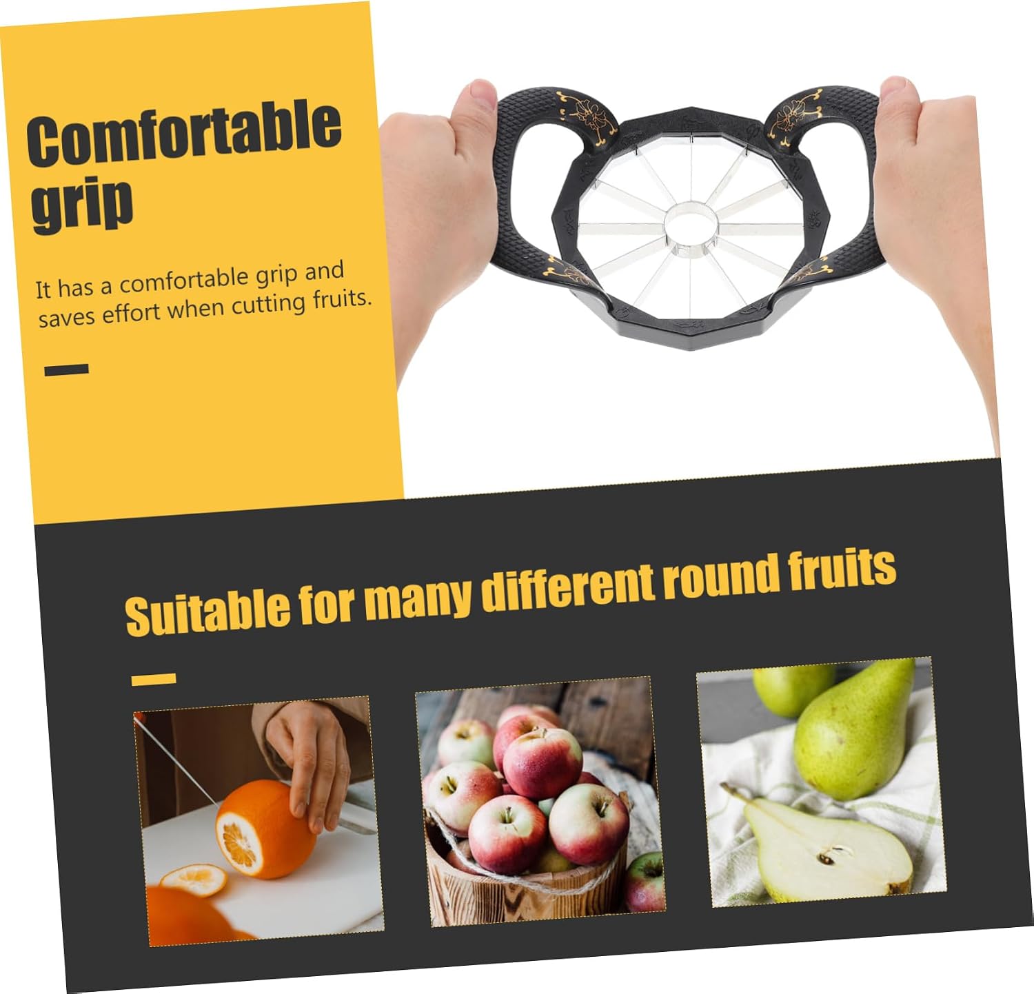 ABOOFAN Zinc Alloy Apples Slicer Fruit Fork Slicer Cutting Apple Tool Kitchen Gadget Non-slip Handle