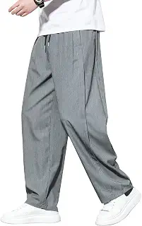 [HMT] ワイドパンツ メンズ ズボン 夏用 ストレートパンツ 冷感 夏服 ャンブレー ずぼん 大きいサイズ ボトムス 上品 ピンタック ロング丈 イージーぱんつ ゆったり 春 夏 秋