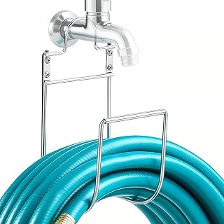 Soporte Manguera Jardin,Resistente Duradero 304 Acero Inoxidable Soporte Manguera,Soporte Manguera Pared,Montado en la Pared Suspensión, para Jardines, Patios, Garajes, Césped