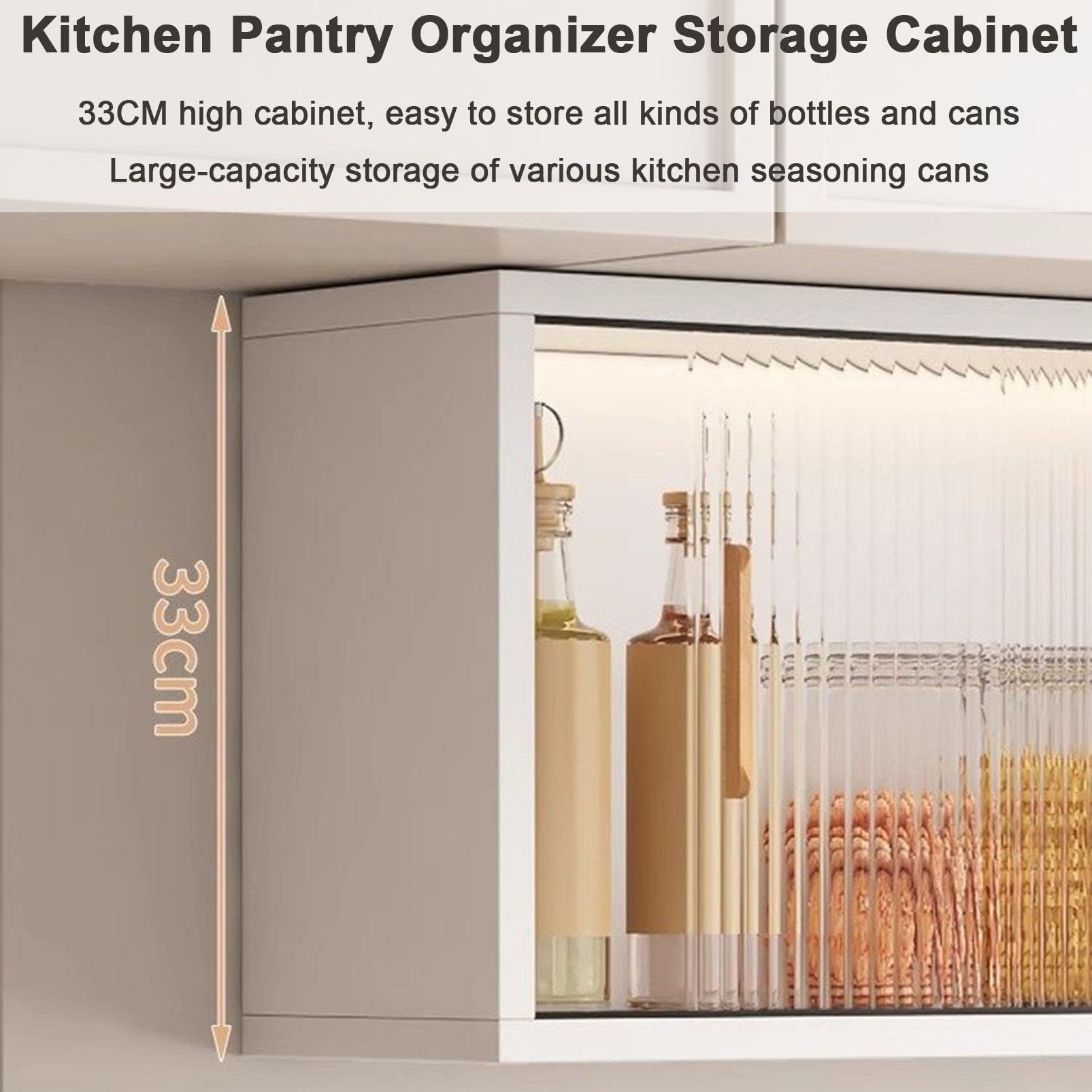 Armoire Murale Robuste Polyvalente, Organisateur de Rangement de Cuisine avec Porte coulissante en Acrylique et étagère inférieure, pour buanderie/Chambre/entrée