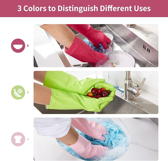 BOOMJOY Microfiber Duster & Cleaning Gloves 3 Pairs