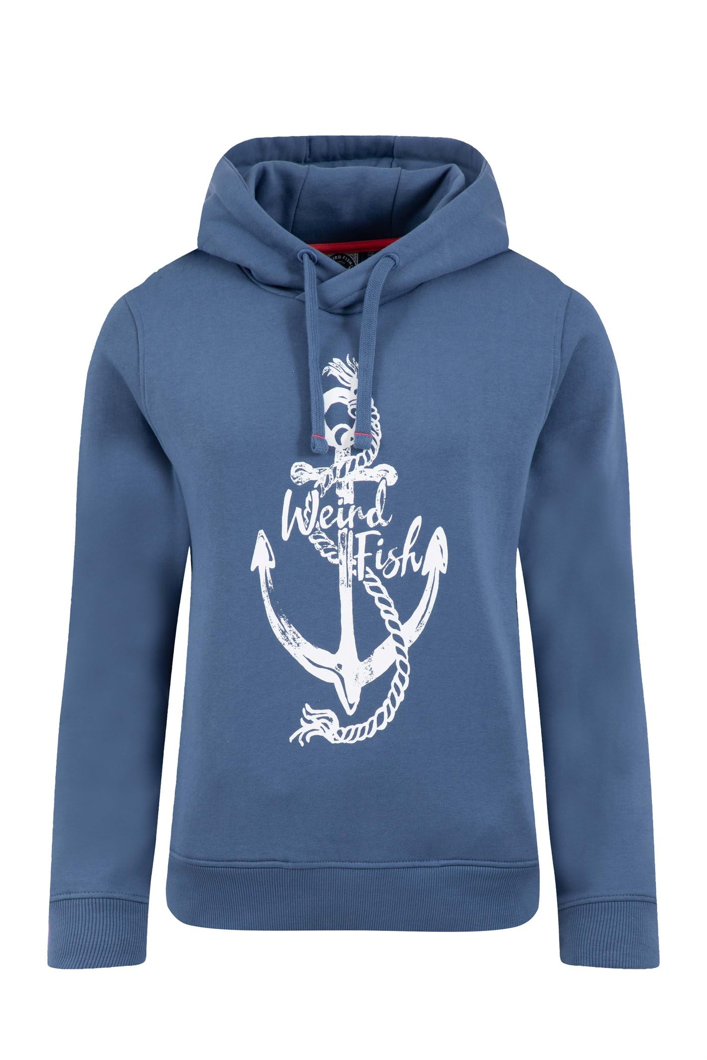Weird Fish Women's Blue Topaz Front Print Popover Hoodie In | Size: 10