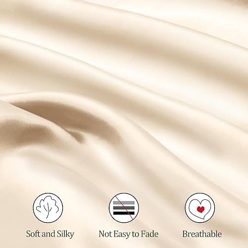 Miniatura 10 de Ersmak 2 sábanas de satén para cuna, sedosas, cómodas, transpirables, para niños y niñas, 28 x 52 x 9 pulgadas, se adapta a colchones estándar de