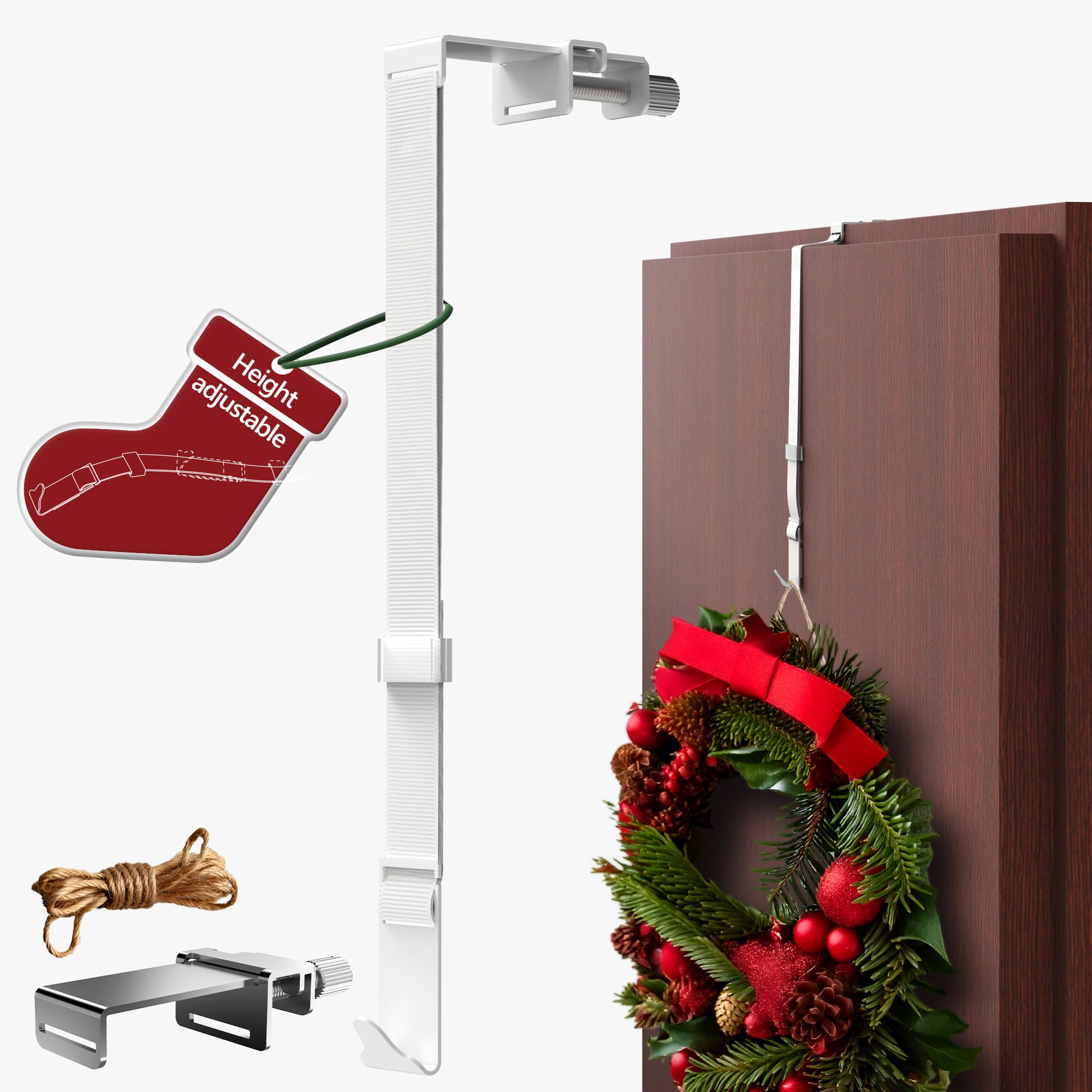 Menz Wreath Hanger for Front Door, Adaptable Wreath Holder for Front Door Decoration Hanger