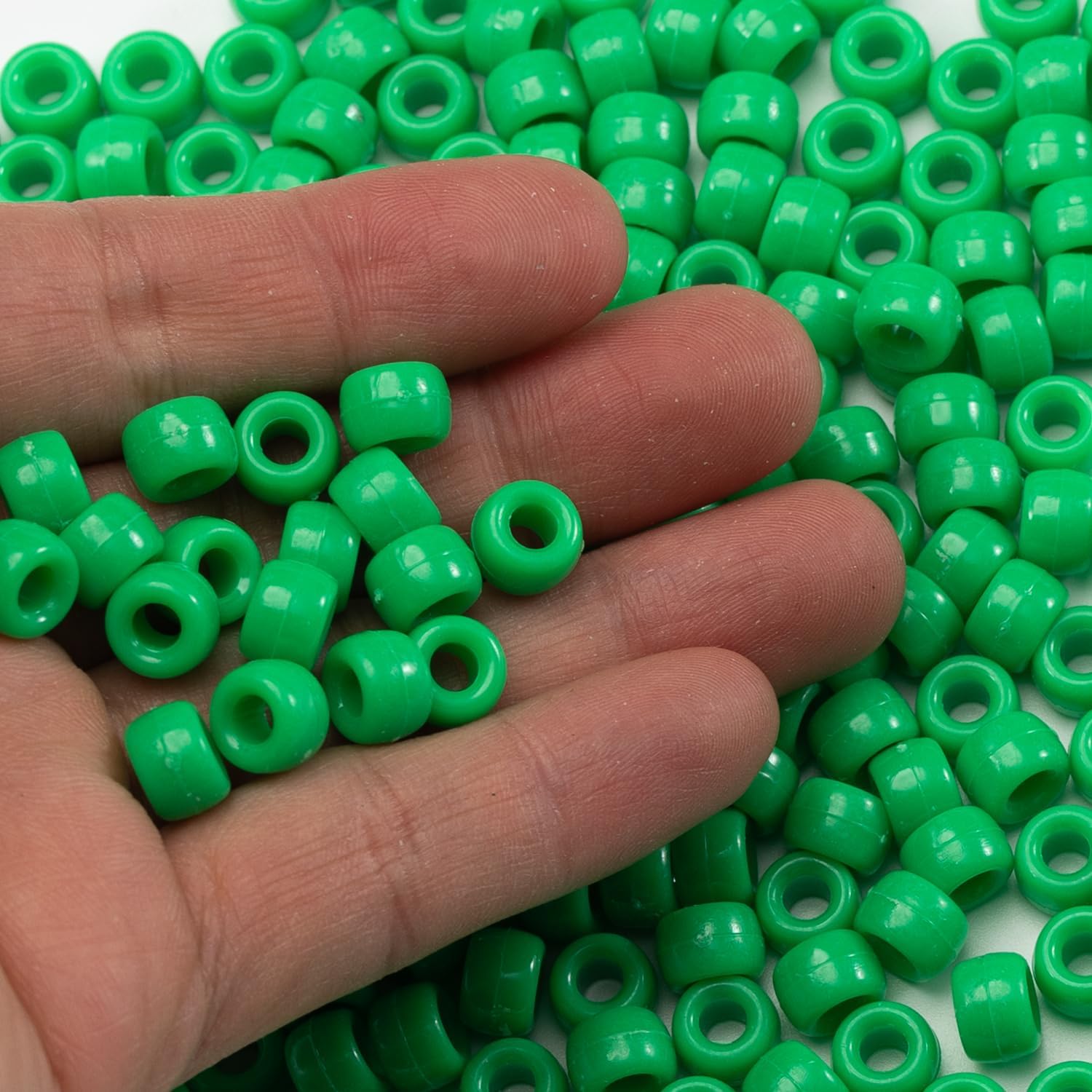 1000 Pcs Acrylic Pony Beads 6x9mm Bulk for Bracelet Necklace Jewelry Making Earring Hair Braiding Kandi Beads (green2) image 3