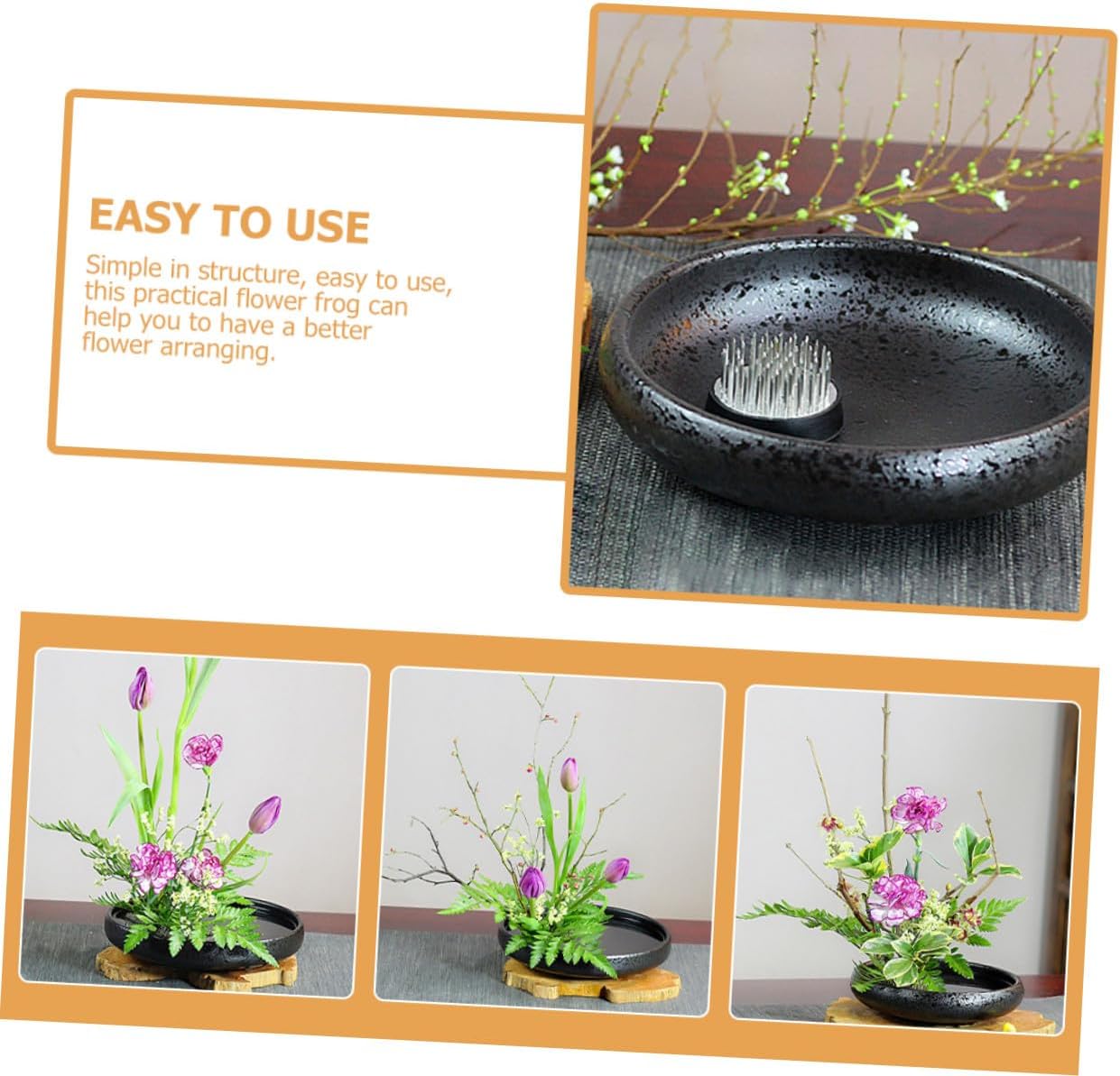 Flower Frog Holder for Arrangements, Dense Pin Design