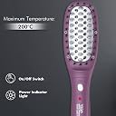 VEGA PROFESSIONAL Mighty Mini Hair Straightening Brush For Women With Ceramic Bristles, Overheating Protection Technology, Quick Heat-Up, Auto Shut-Off (Vpvms-08),Burgundy gallery image