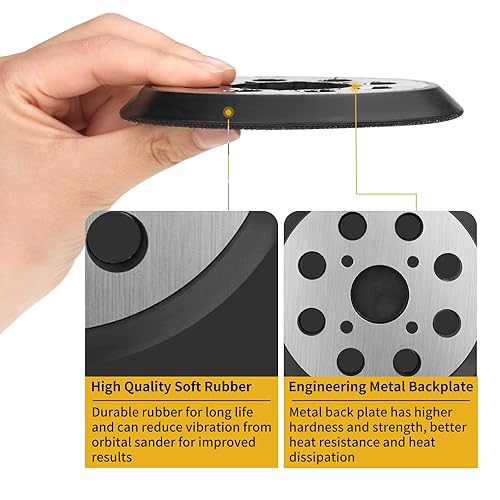 Miniatura 5 de Paquete de 2 Almohadillas de Lijadora Orbital de 5 Pulgadas con 8 Agujeros Compatible con Ridgid R2501 R2600 R2601 R8606 Lijadora Orbital Aleatoria
