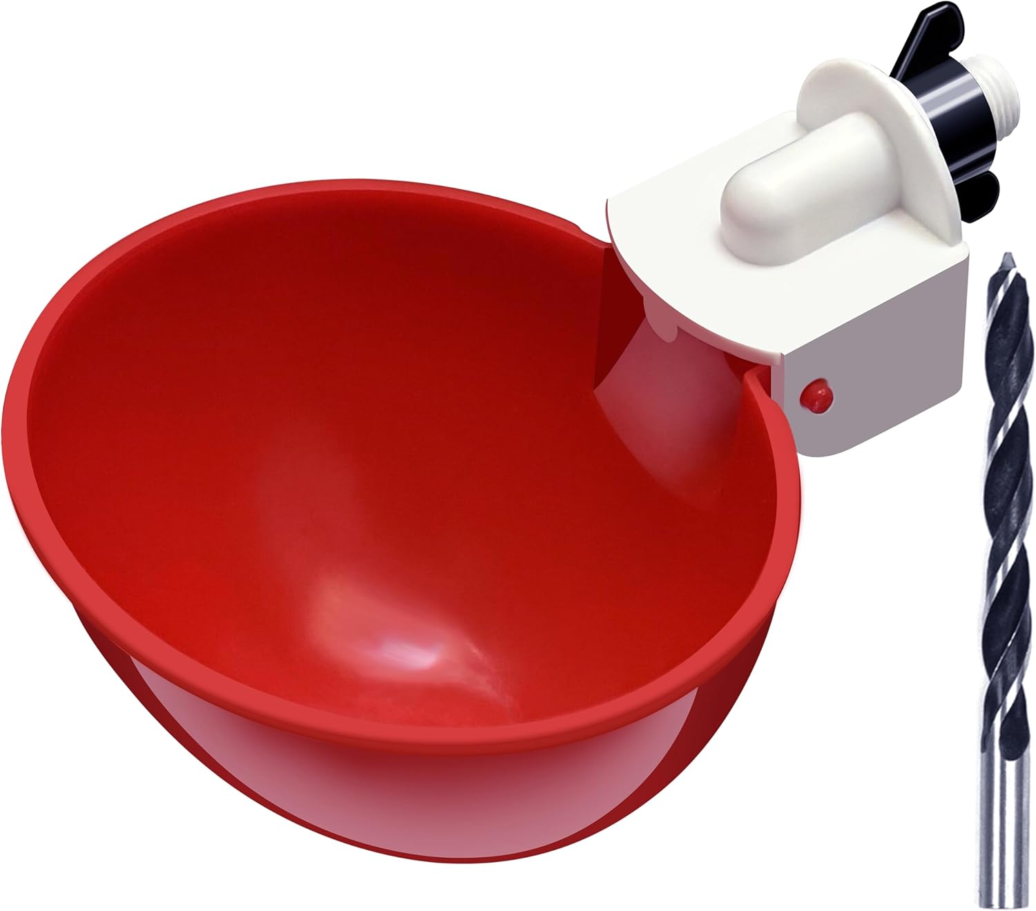 16pack Large Poultry Waterer Cups, Professional Chicken Water Cups for Poultry LANARP Float Style Gravity Chicken Watering System, Tee Fittings Poultry Waterer Suitable, with Mounting Hole Opener (16)