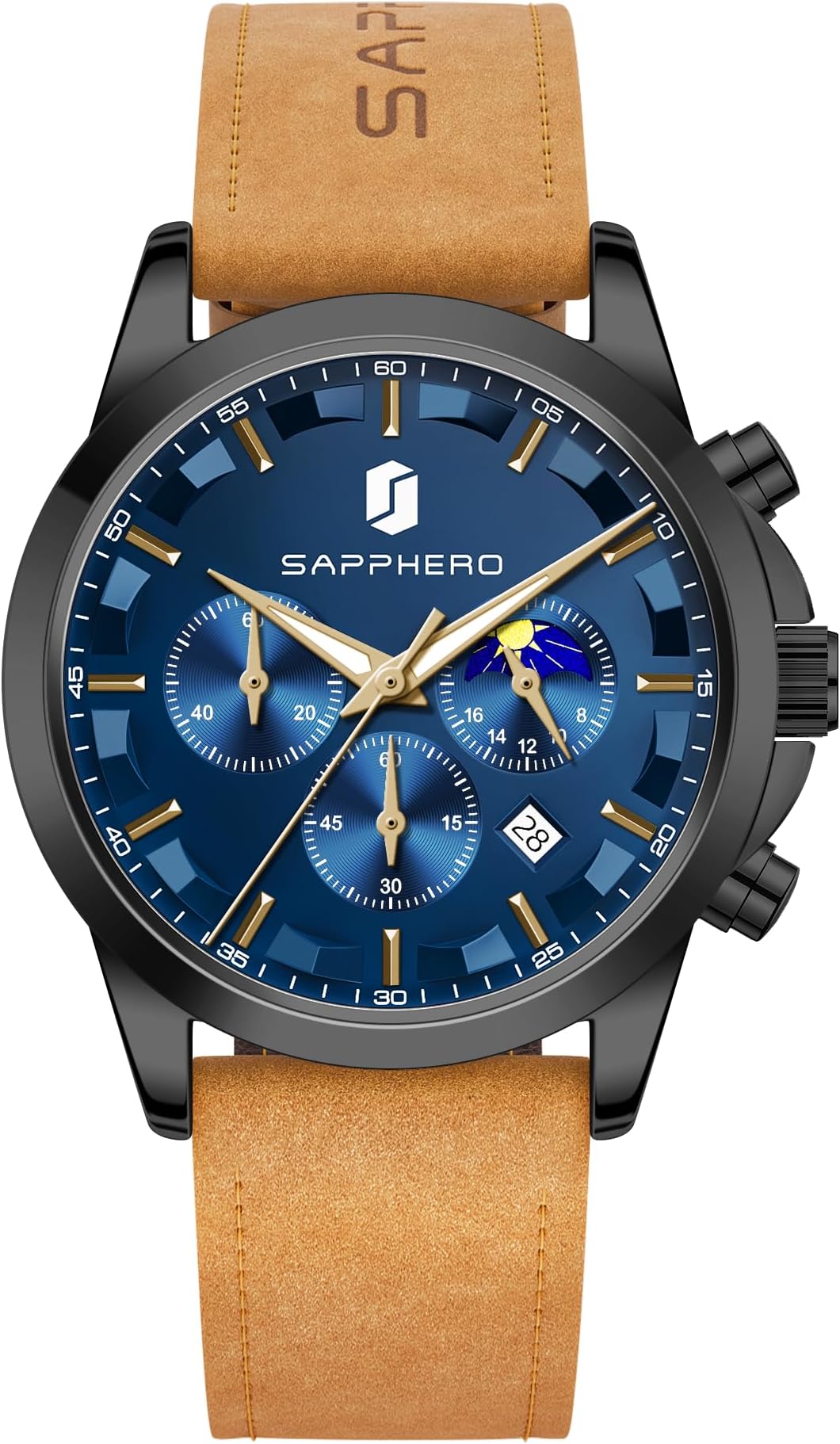 Men's Watch UK Wristwatches for Men Easy-to-Read Watches Men Luxury Waterproof Chronograph Sliver/Gold/Blue/Black Leather/Stainless Valentine's Day/Birthday/Christmas/Fathers Day Gift