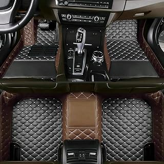 Custom Personalized Floor Mats for Cars,Luxury Full Coverage All Car Floor Mats,Anti-Slip Leather Car Mat Set ,Custom Floor Mats for 99% of Cars, Trucks & SUVs. (Brown and Black)