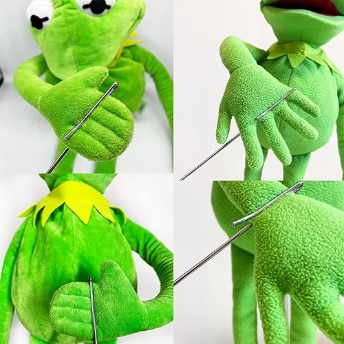 Miniatura 6 de Kermit - Marioneta de rana con barra de control de brazo de marionetas y 50 calcomanías de rana Kermit espectáculo de Muppets de peluche de rana de
