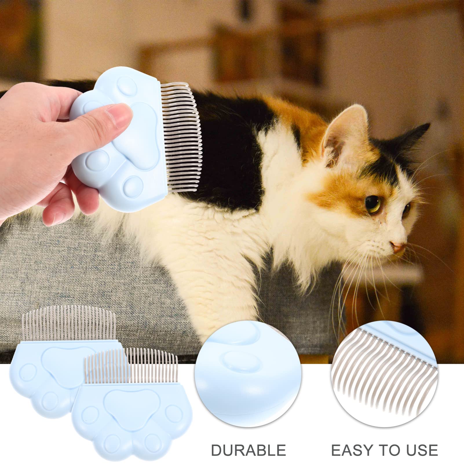 FRCOLOR 6piezas Peines Para Gatos y Perros Cepillos De Eliminación De Pelaje Herramienta De Cuidado Para Mascotas Diseño Para Desenredar y Limpiar Pelo Suelto