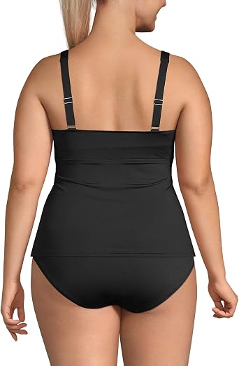 Lands' End Women's Chlorine Resistant Wrap Tankini Swimsuit Top