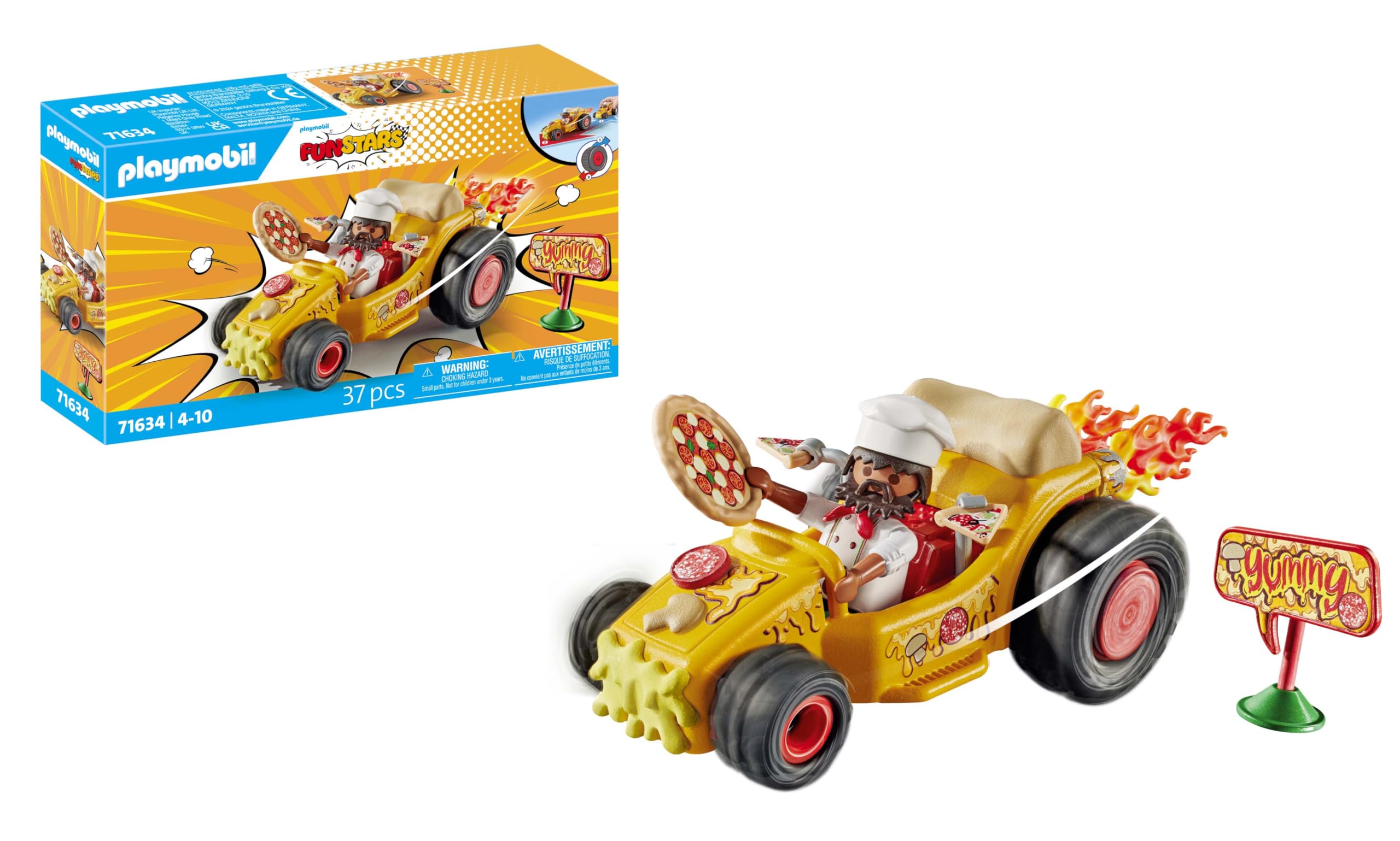 Playmobil Racing Pizza, Multicolor, 9.7 x 5.6 x 2.7 inches