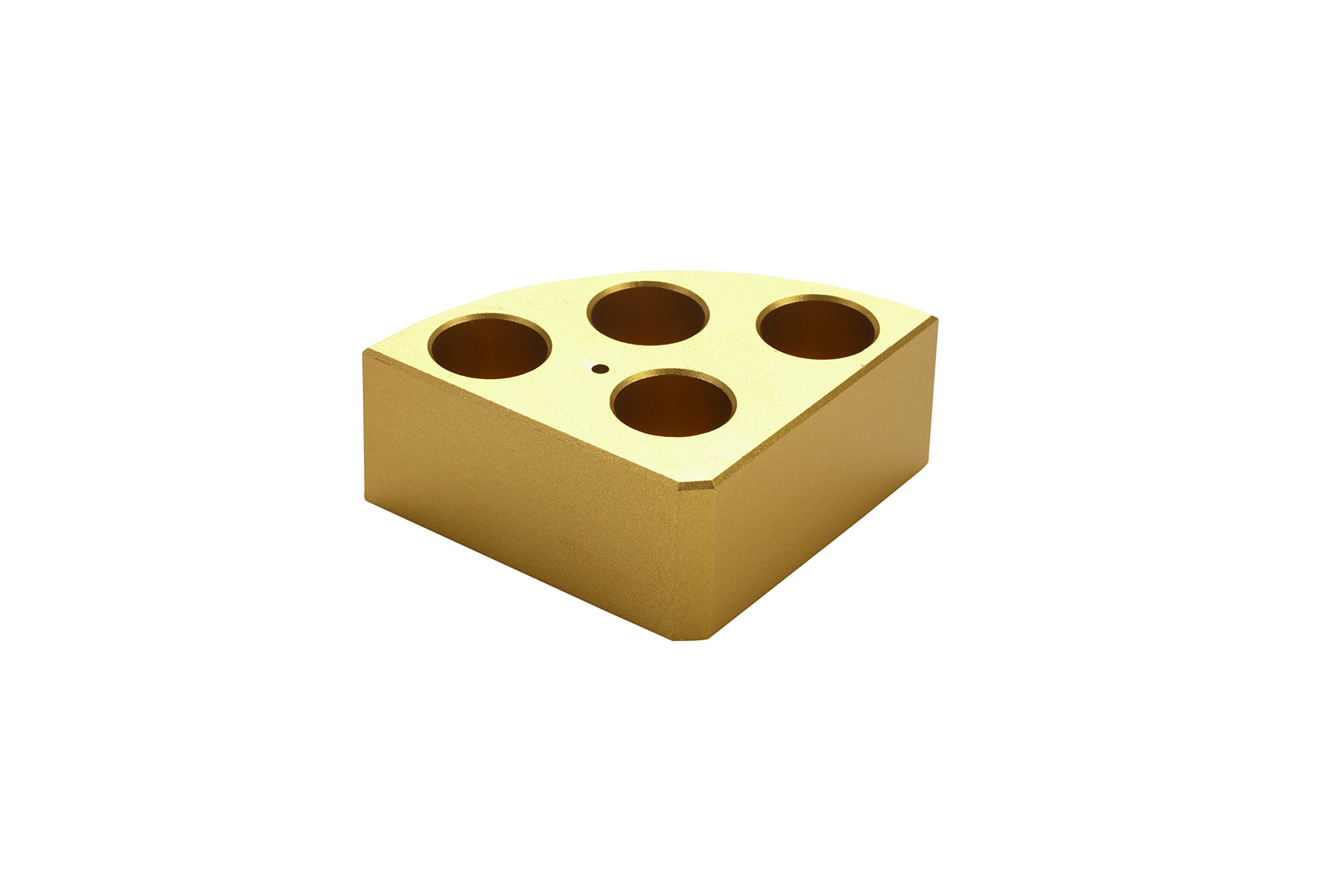 Neolab D 8306 Sunlab réaction Block – 1/4 de cercle, 4 trous Doré