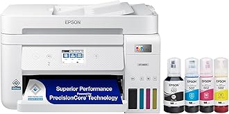 EcoTank ET-4850 Wireless All-in-One Cartridge-Free Supertank with Scanner Copier, Fax, ADF and Ethernet, The Printer Office Printer - White