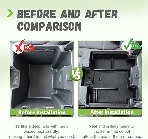 Miniatura 4 de Bandeja de consola central de tamaño completo compatible con Chevy Silverado/GMC Sierra 1500 2019-2022 y Silverado/Sierra 2500HD 3500HD 2020-2023