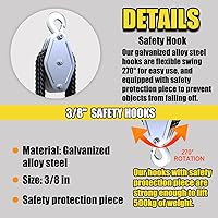 Vista 5 de Block and Tackle Polea resistente de resistencia a la rotura de 2200 libras, polea de cuerda de 50 pies 38 pulgadas, sistema de polea de elevación