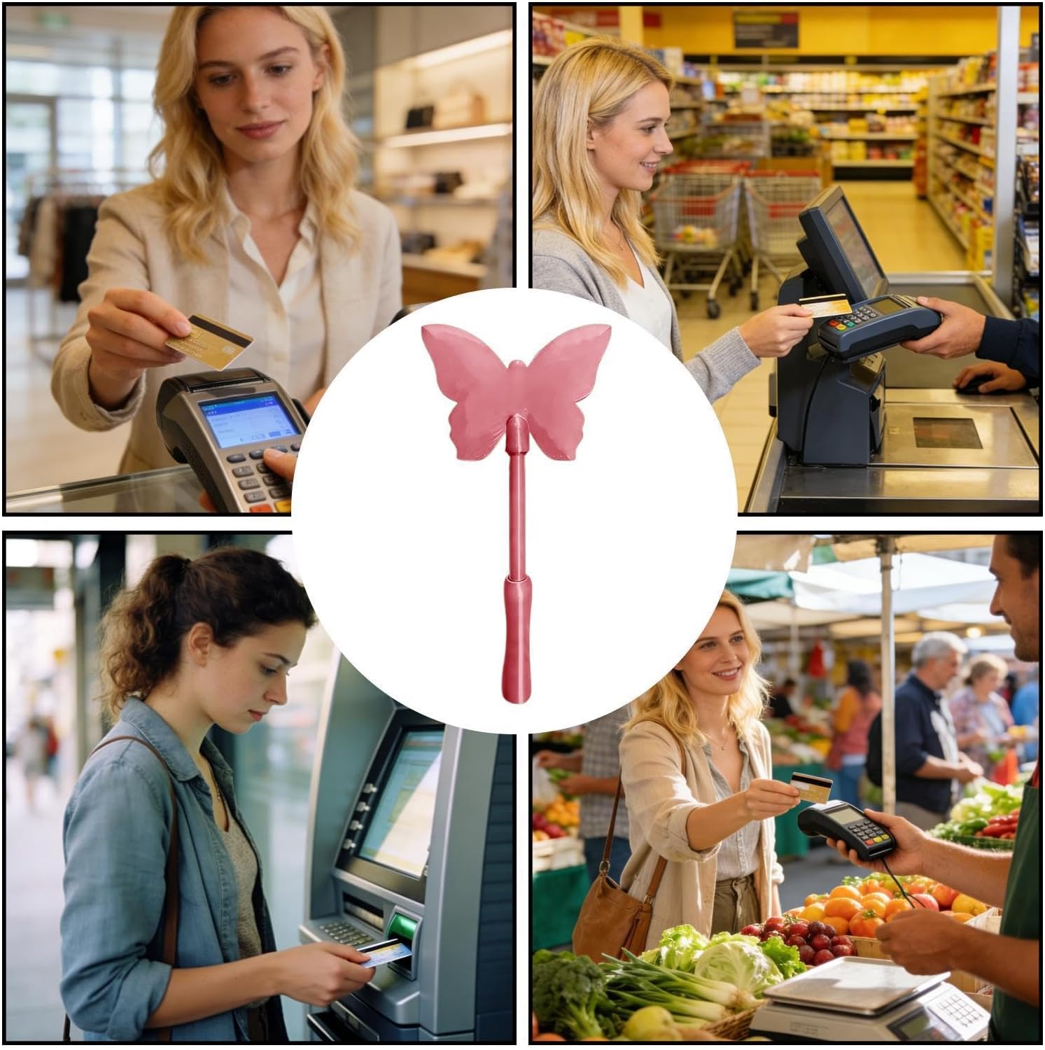3D Printed Butterfly Design Credit Card Wand for Adults Contactless Payment image 4