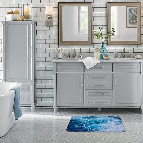 Miniatura 6 de Tapete de baño antideslizante para el mar suave acogedor duradero grueso para baño de secado rápido alfombras de felpa para bañeras 16 x 24 pulgadas