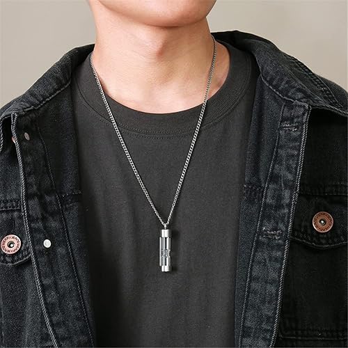 Miniatura 4 de LiFashion Collares de urna de reloj de arena personalizados, botella de urna de cremación grabada con nombre, colgante de ceniza, joyería