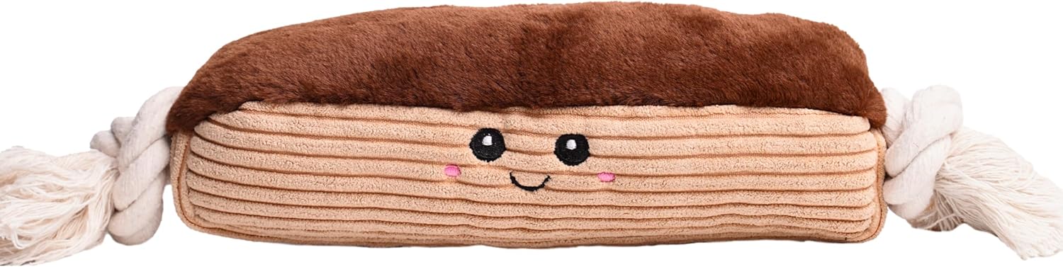 Squeaky Dog Plush Toy, Bakery Bite_Stick Collection, 8", for Small and Medium Dogs (5 in 1, Small)