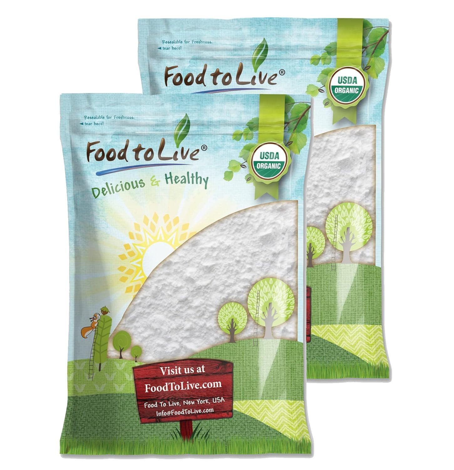 Food to Live Organic Arrowroot Flour, 16 Pounds – Non-GMO Powder, Fine Starch, Grain-Free, Vegan, Bulk. Rich in Dietary Fiber. Natural Food Thickener