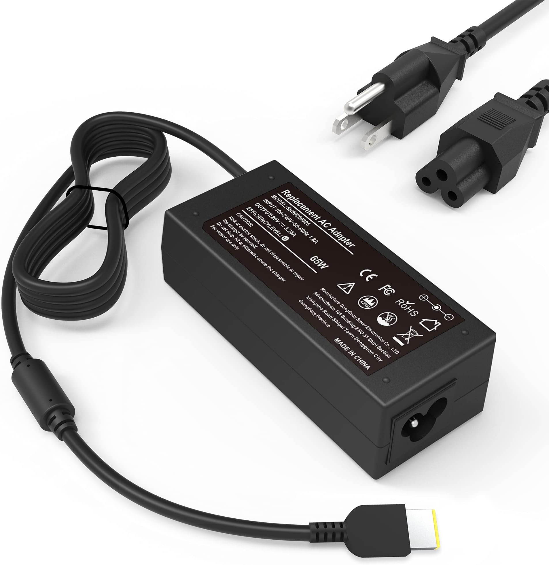 65W Laptop Charger for Lenovo ThinkPad X1 X270 X240 X240S X250 T470 T450S T440 T440S T460S T460 T450 T440P T540P T470S T431S T560 T570 T550 E570 E560 E550 E540 G50-45 G50-80 Power Supply