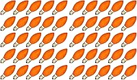 Vista 6 de Creative Hobbies® Caja de 25 bombillas, naranja opaco de cerámica, combustión constante, incandescente de 7 W, base de candelabro C7, ideal
