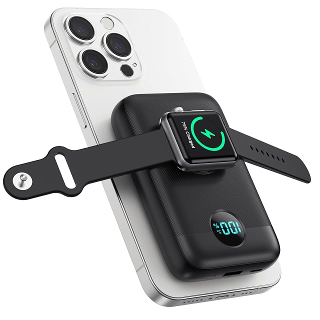Magnetic Portable Charger for iPhone Apple Watch 10800mAh 25W PD QC4 0 Fast Charging USB C Power Bank