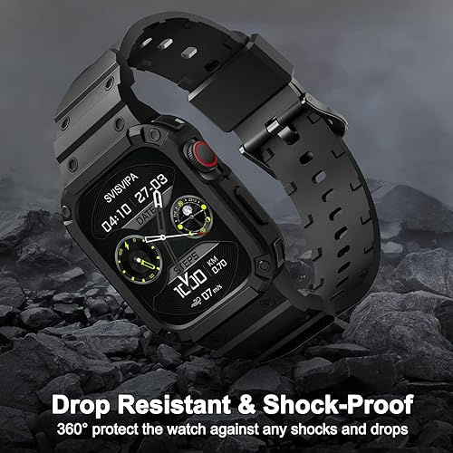 Miniatura 7 de Correa con funda compatible con Apple Watch de 1.772 pulgadas, 1.732 pulgadas, 1.654 pulgadas, iWatch Series 8 7 SE 6 5 4 3 2 1, correa deportiva