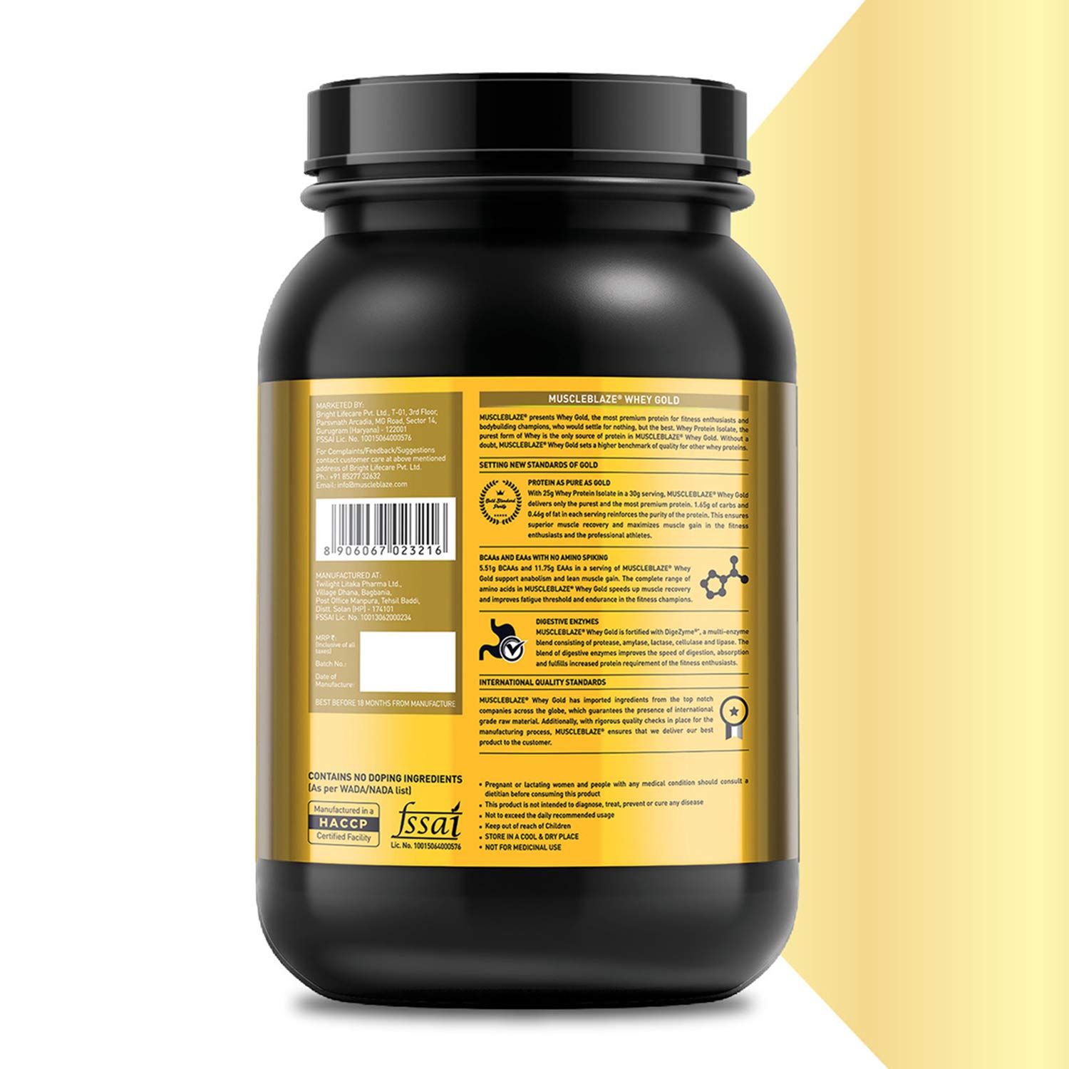 MuscleBlaze Whey Gold, 100 Whey Protein Isolate, Labdoor USA Certified