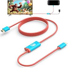 Switch 2 Dock Plug-and-Play, USB C to HDMI Replacement Cable for Nintendo Switch, 4K@60HZ 6.6 ft, Portable Travel TV Base Adapter & Travel Docking Station Cord Compatible with Switch2