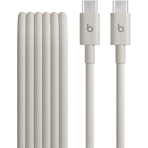 Beats USB-C to USB-C Woven Cable Fast Charging Durable/Tangle-Free Compatible Charger for Apple & Android Devices (1.5 m, 5 ft) - Surge Stone