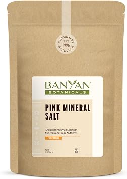 Banyan Botanicals Pink Mineral Salt Fine Ground Pink Himalayan Salt For Cooking, Baking, Beauty, and Bath 1 Pound Gluten Free, Vegan, Non-GMO