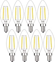 Vista 1 de Bombillas LED para candelabros equivalentes a 25 vatios, bombilla LED B11 de 2 W, base E12 blanca cálida de 2700 K, bombillas Edison regulables