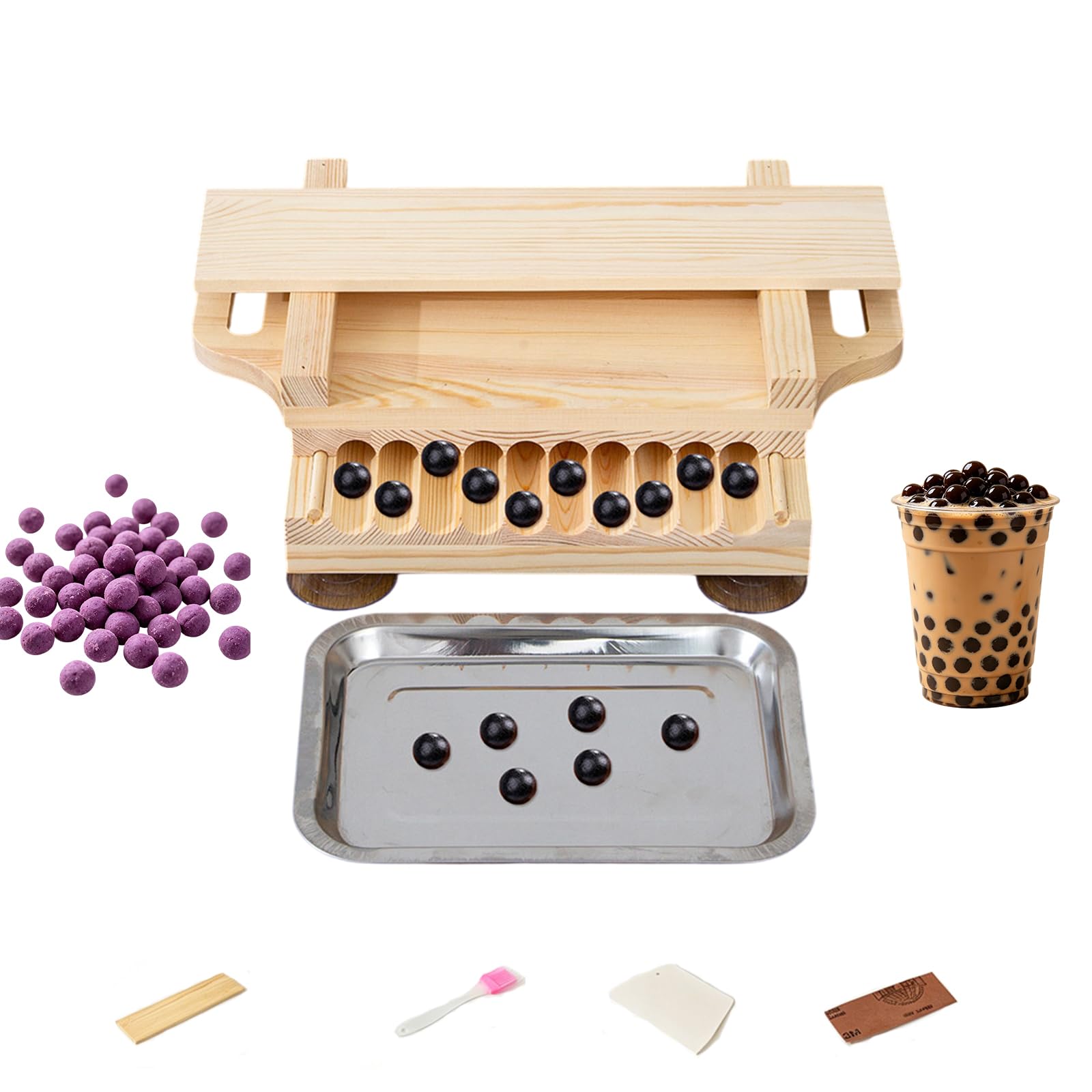 Qlbnxks Tapioca Beads Forming Machine Manual Tapioca Pearl Maker Machine for Milk Tea Shop and Home Kitchen(Size:12mm)